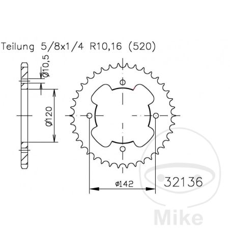 Corona 38D Paso 520 Negra | Kit Arrastre | Motos Camaral