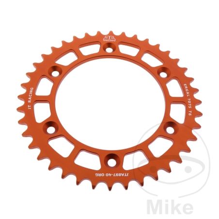 Corona JT Aluminio 40 Dientes Paso 520 Naranja | Motos Camaral
