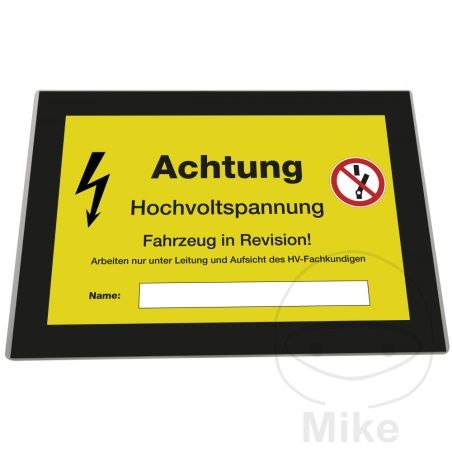 Tarjeta Aviso Vehículos Eléctricos Negro-Amarillo | Motos Camaral