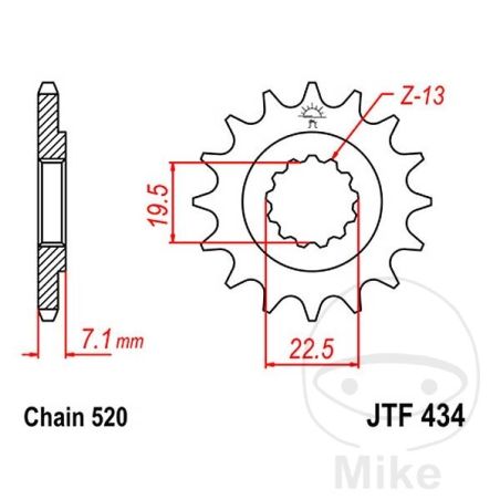 Piñón 15D Paso 520 Engranaje Fino 19.5/22mm | Motos Camaral