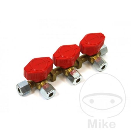 Verteilerblock 8 mm Ein - 3x8mm Ang | Racores Gas | Motos Camaral
