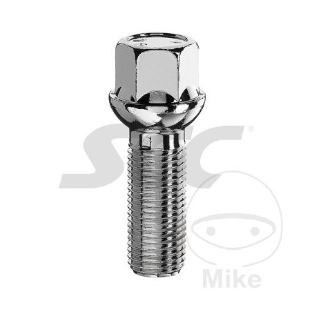 Tornillo de Rueda M14x1.5x27 Cuello de Bola Plateado | Motos Camaral