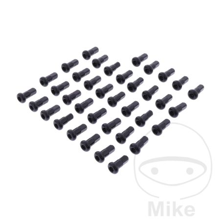 Juego 36 Prisioneros de Radios Traseros Aluminio Negro | Motos Camaral