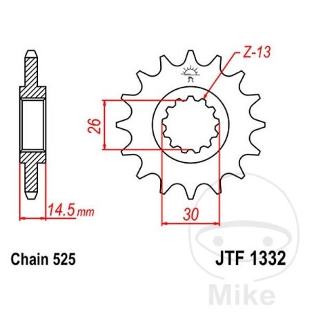 Piñón 17D Paso 525 Engranaje Fino 26/30mm | Motos Camaral