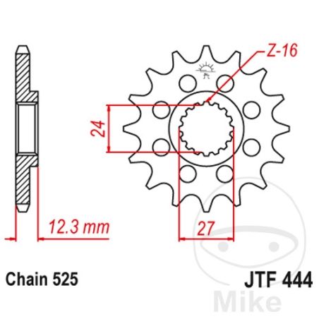 Piñón Racing 17D 525 Engranaje Fino 24/27mm | Motos Camaral