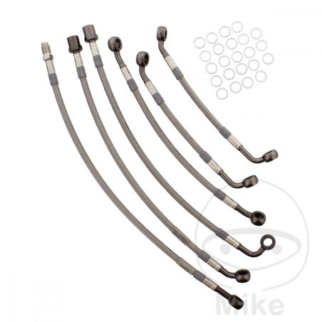Kit Latiguillo de Freno Metálico 6 Piezas Antracita | Motos Camaral