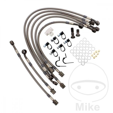 Kit Latiguillo de Freno Metálico 7 Piezas Antracita | Motos Camaral