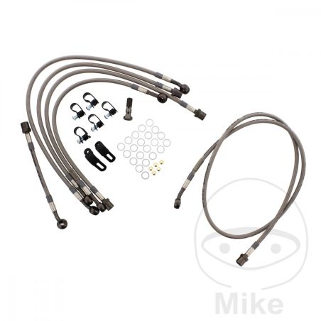 Kit Latiguillos de Freno Metálicos Antracita 6 Piezas | Motos Camaral
