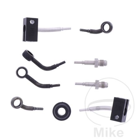 Kit Latiguillos de Freno Metálicos Negros 4 Piezas | Motos Camaral
