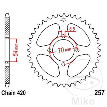 Corona 41 Dientes Paso 420 | Recambio Moto | Motos Camaral