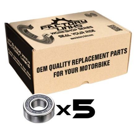 Pack de rodamientos FACTORY LINKS - 6204 2RS (x5) - motoscamaralweb.com