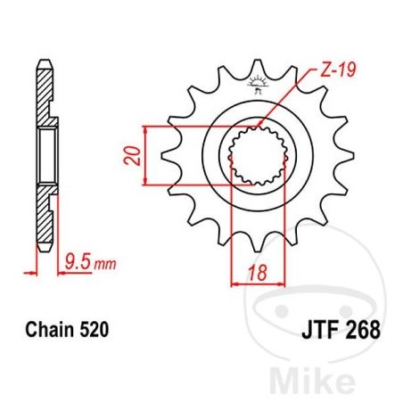 Piñón 13D Paso 520 Engranaje Fino 18/20mm | Motos Camaral
