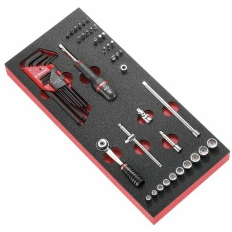 Módulo de vasos &amp;amp; carraca FACOM 1/4 - Bandeja de espuma - motoscamaralweb.com