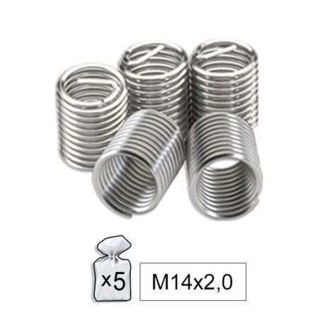 Set de 5 Helicoides M14x2.0 para reparación rosca bujía JBM 52022 - motoscamaralweb.com