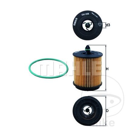 Filtro de Aceite OX258D Mahle 3106499 | Motos Camaral