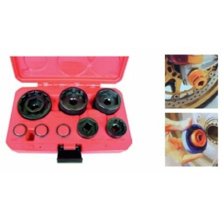 Maleta de 5 llaves de vaso para tuerca de rueda universal JMP 28-55mm - motoscamaralweb.com