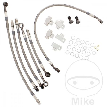 Latiguillo de Freno Metálico Kit 6 Piezas Antracita | Motos Camaral