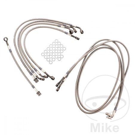 Kit Latiguillos de Freno Metálicos Antracita 7 Piezas | Motos Camaral