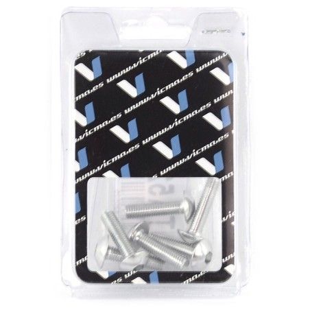 Kit 6 tornillos allen cabeza alomada M5x20mm Plata V PARTS - motoscamaralweb.com