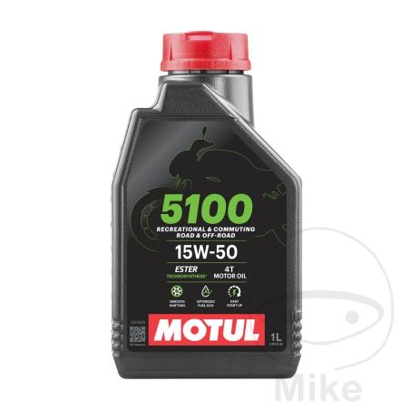 Aceite Motul 5100 15W50 4T 1L | HC-Sintético | Motos Camaral