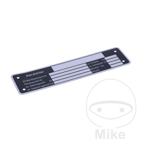 Placa de Identificación Alemán para Remolque 148x38mm | Motos Camaral