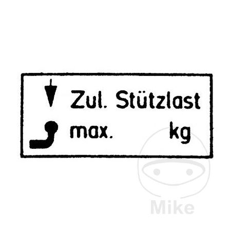 Stuetzlaschild Remolque 50kg 65x30mm | Motos Camaral