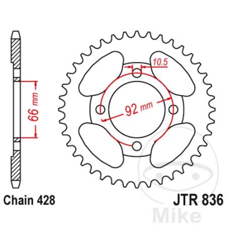 Corona 39 Dientes Paso 428 | Recambio Moto | Motos Camaral