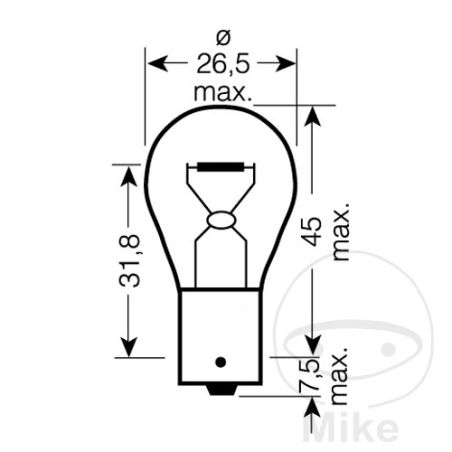 Bombilla 12V 21W BA15S Osram 2 Piezas JMP | Motos Camaral
