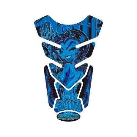 Protector de depósito Motografix DIABLESS 4 piezas. azul - motoscamaralweb.com