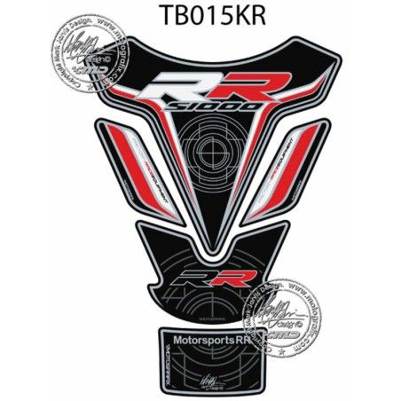 Protector de depósito Motografix S1000RR negro/blanco/rojo - motoscamaralweb.com