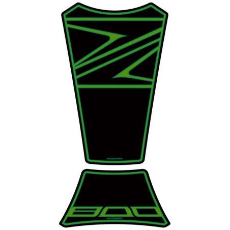 Protector de depósito Motografix Kawasaki Z800 2 piezas negro/verde - motoscamaralweb.com