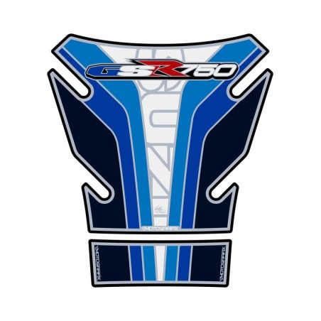 Protector de depÃ³sito Motografix SUZUKI GSR750 2 piezas blanco/azul - motoscamaralweb.com