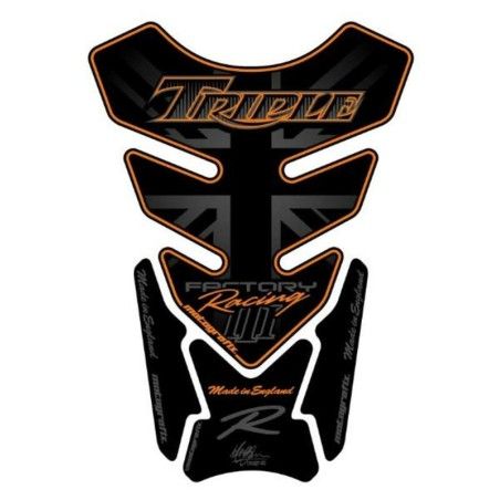 Protector de depósito Motografix TRIUMPH Triple negro/naranja 4 piezas - motoscamaralweb.com