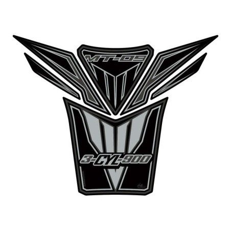 Protector de depósito Motografix YAMAHA MT-09 6 piezas negro/plata - motoscamaralweb.com