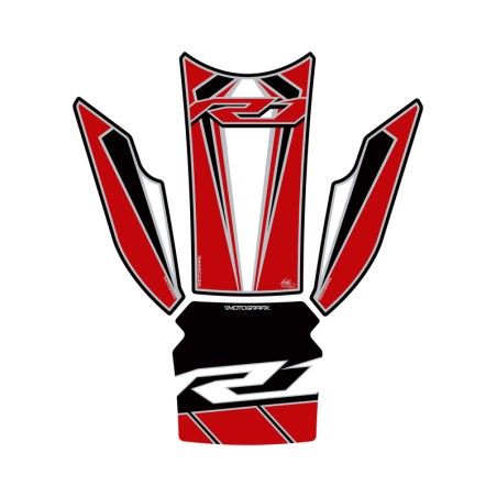Protector de depósito Motografix YAMAHA YZF-R1 4 piezas blanco/Rojo - motoscamaralweb.com