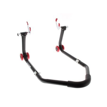 Caballete trasero universal desmontable BIHR negro con adaptadores de goma en V - motoscamaralweb.com