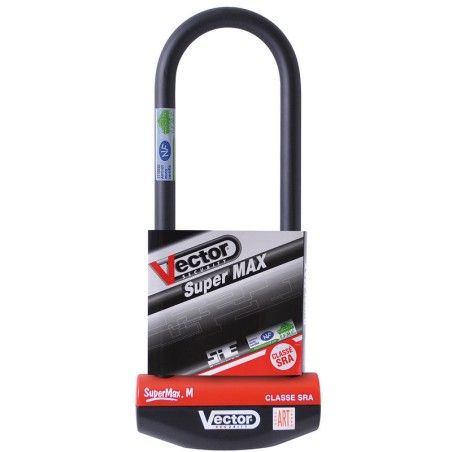 Candado en U VECTOR SuperMax+ M - Ø16mm / 90x290mm - Certificado SRA / ART / NF-FFMC - motoscamaralweb.com