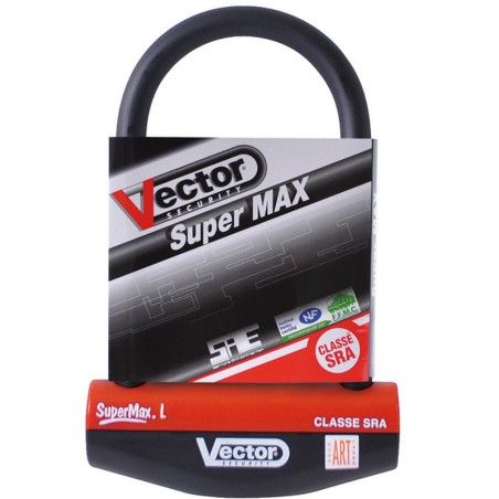 Candado en U VECTOR SuperMax+ L - Ø16mm / 110x230mm - Certificado SRA / ART / NF-FFMC - motoscamaralweb.com