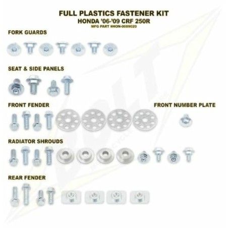 Kit tornillería de plástica Bolt 00-07 CR125/250 00-04 CRF450R - motoscamaralweb.com