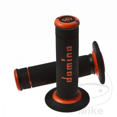 Puños Domino A190 Negro/Naranja 22/26mm | Motos Camaral