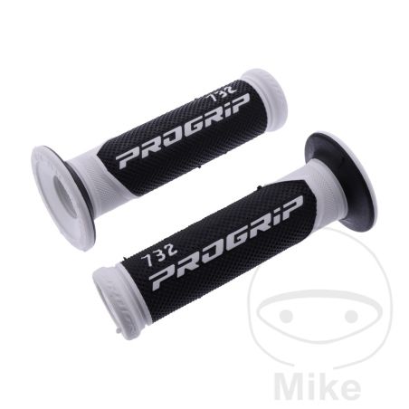 Puños 732 Negro/Blanco Cerrados 22/25mm | Motos Camaral
