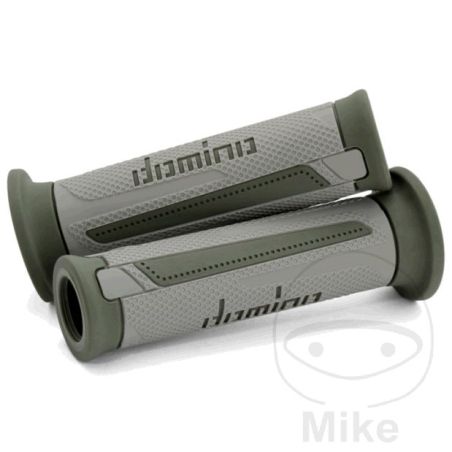 Puños A350 Gris/Verde Domino 22/26mm | Motos Camaral