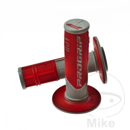 Puños 801 Gris/Rojo D.22/25 mm Cerrados | Motos Camaral