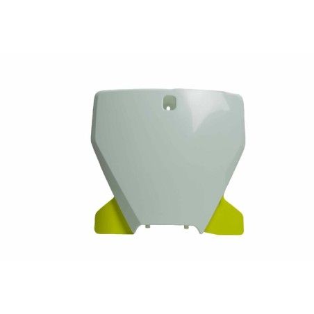 Portanúmeros delantero RACETECH Blanco / Amarillo Husqvarna TC / FC - motoscamaralweb.com