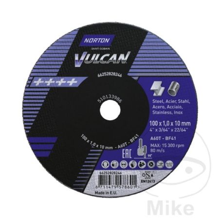 Muela Abrasiva Tronzar 100x1.0 Norton Vulcan | Motos Camaral