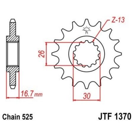Piñón con goma anti-ruido JT SPROCKETS acero 1370 - 525 - motoscamaralweb.com