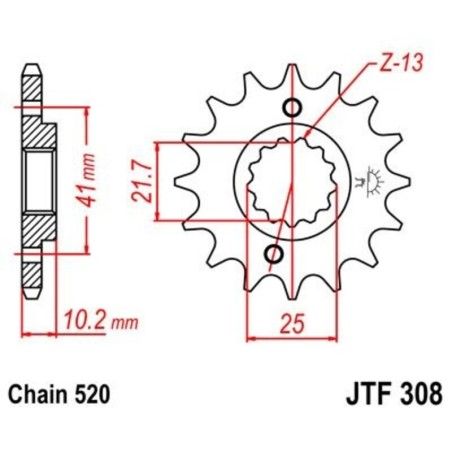 Piñón con goma anti-ruido JT SPROCKETS acero 308 - 520 - motoscamaralweb.com