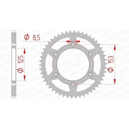 Corona AFAM acero estándar 10212 - Paso 520 - motoscamaralweb.com