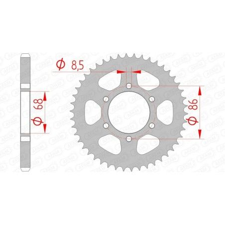 Corona AFAM acero estándar 16201 - Paso 428 - motoscamaralweb.com