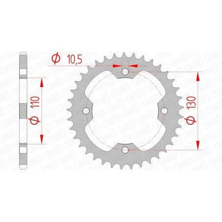 Corona AFAM acero estándar 16406 - Paso 520 - motoscamaralweb.com